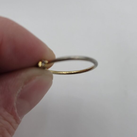 Size 6 Worn Gold Plated Over Sterling Silver Cubic Zirconia Ring A2906 - Picture 4 of 7